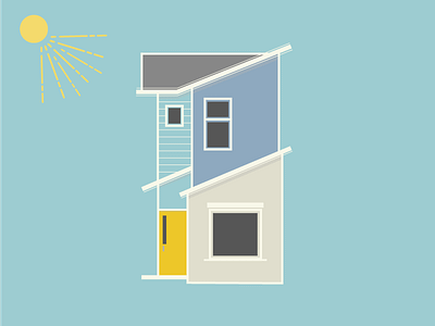Our Home adobe illustrator austin home house illustrator modern sun texas town home vector yellow door