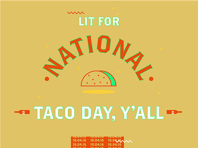 National Taco Day austin design icon illustrator national taco day taco day tacos texas type vector