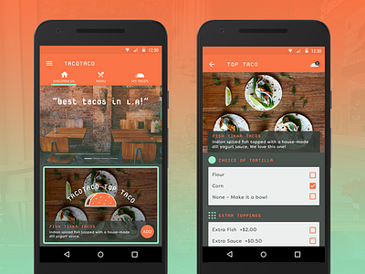 Taco Taco adobe android design food material mobile photoshop phunware product taco ui ui ux