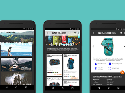 Patagonia for Android android app mobile outdoor patagonia photoshop ui ux