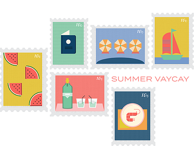 Summer Stamps adobe illustrator geometric illustration italy phunware stamps summer vector