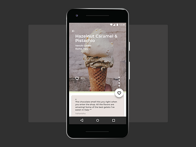 gelato rec android app design gelato italy mobile pixel 2 product rome ui venchi