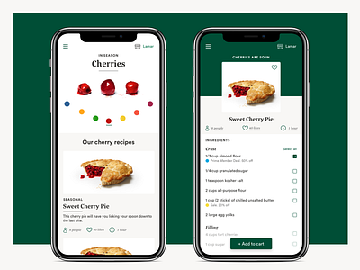 Cherries are so in. food mobile mobileweb recipe teamwfm typography ui ux ux design wholefoods wholefoodsmarket
