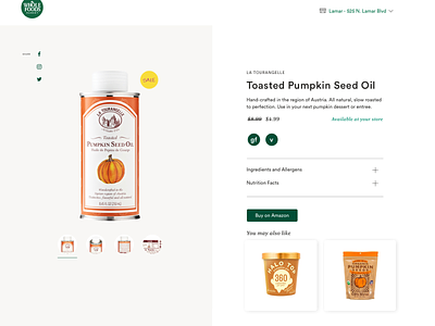Product Info at Whole Foods mockup pdp product information ui ux web design whole foods whole foods market
