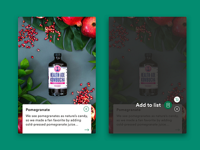 Pomegranate Kombucha card healthade kombucha mobile ui ui element ux whole foods market