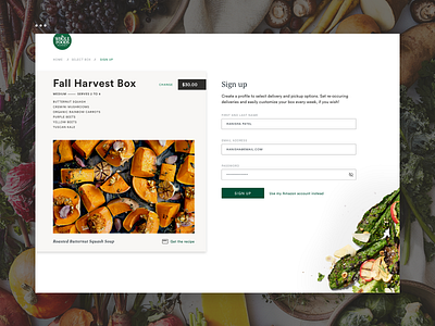 Daily UI 001_Signup daily ui daily ui 001 design desktop harvest produce sign up ui ux website whole foods whole foods market