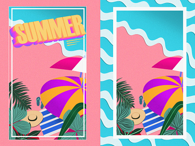Summer beach illustration illustration art summer vector
