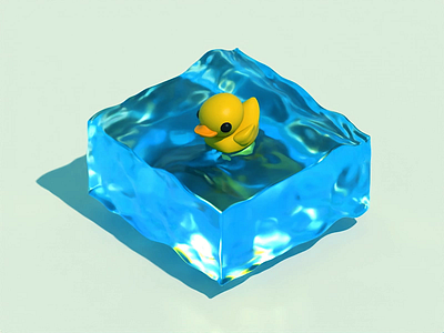 Summer time 3d 3d animation blue c4d cinema4d design duck sea summer summertime vacation waves