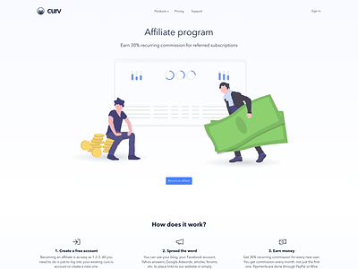 curv.io - Affiliate program page