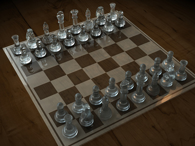 Glass Chess Set (3D model) 3d 3d print 3d printing board game cgartist cgi hardsurface maya modeling virtual reality