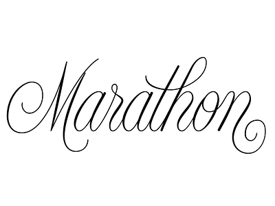 Marathon Monday lettering script