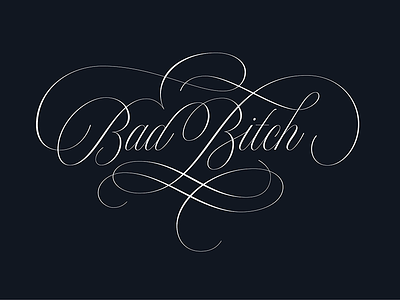 Bad Bitch calligraphy lettering script vector