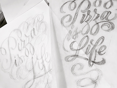 pizza is life brush lettering hand lettering lettering script sketch typography
