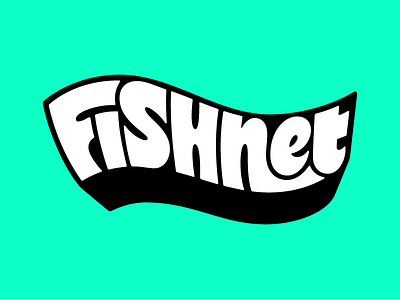 fishnet lettering logo logotype retro vector