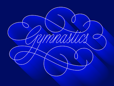 gymnastics lettering monoweight script vector