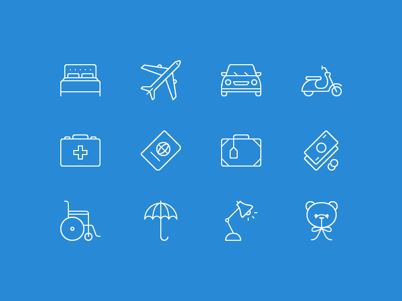 Lonely Planet icons line icons illustration vector