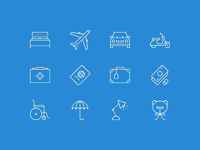Lonely Planet icons illustration line icons vector