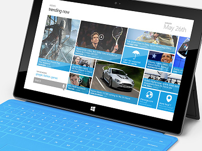 Trending news UI blue mobile surface tablet tiles trending ui ux windows