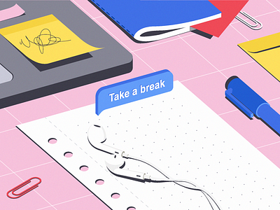 Take a break design flat illustration illustrator minimal vector web website