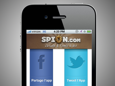 iPhone App Spi0n.com app iphone spi0n ui wip