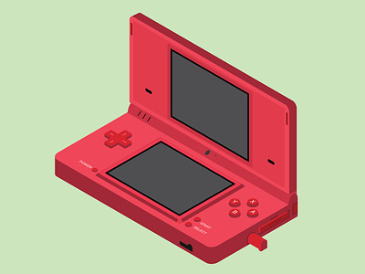 Nintendo DSI console dsi game illustration isometric nintendo vector