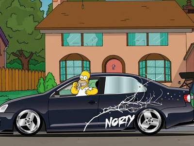 Simpsons Jetta adobe bagged car germanwhip illustration jetta kanjo modifed modifiedcar stance cars stancecar vector vw