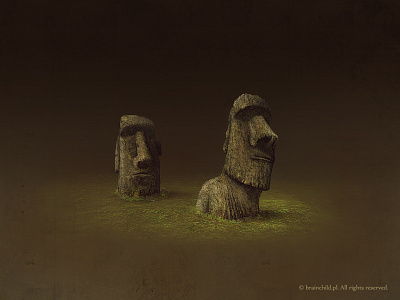 easter island statues  (2x)