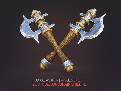 [YoutubeVideo] - 3d Game Weapon Model - 3d AXE (PBR) 3d 3d art 3d artist 3d model 3d modeling 3d models axe brainchildpl game art game design low poly lowpoly medieval model pbr process tutorial video weapon youtube