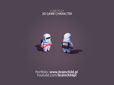 Low Poly 3d Game Character in a protective suit 3d 3d artist 3d character 3d game model 3dlowpoly blender brainchildpl character character design game art low poly low poly 3d lowpoly lowpoly3d mascot stylised substance substancepainter suit texture