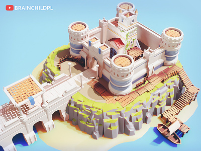 [Work in Progress] Low Poly CASTLE Blender 2.90 | 3d ART 3d art 3d artist 3d model 3d modeling b3d blender blender 2.9 blender 2.90 castle fort game art game dev indie dev low poly lowpoly process tutorial video wall youtube