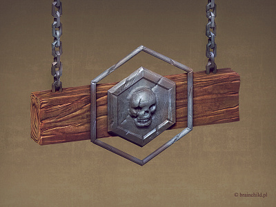 Guild (signboard) 3d brainchild brainchild.pl designer game game icon icon icon designer icon desing isotx rafał urbański skull