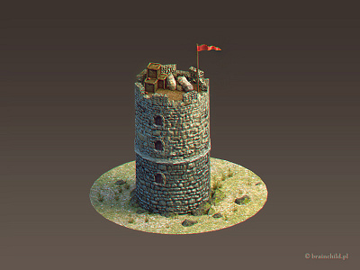 Watchtower 3d android brainchild building game icon icon designer illustration ios lowpoly rts watchtower