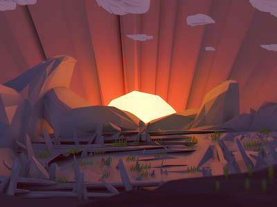 When The Sun comes down ( lowpoly ) 3d brainchild game game icon icon low poly lowpoly mobile sun