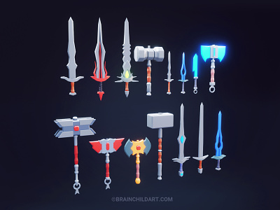 3d Low Poly Sword (Speed Modeling) Blender 2.90