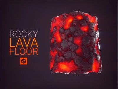 stylised procedural game texture - lava floor 3d 3d art 3d artist 3d game design cartoon art game artist game model game ready game texture lava lava texture lowpoly pbr texture rock rocky stylised art texture texture design texturing vulcano