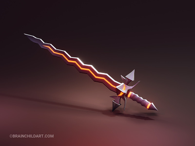 low poly fantasy sword for a game