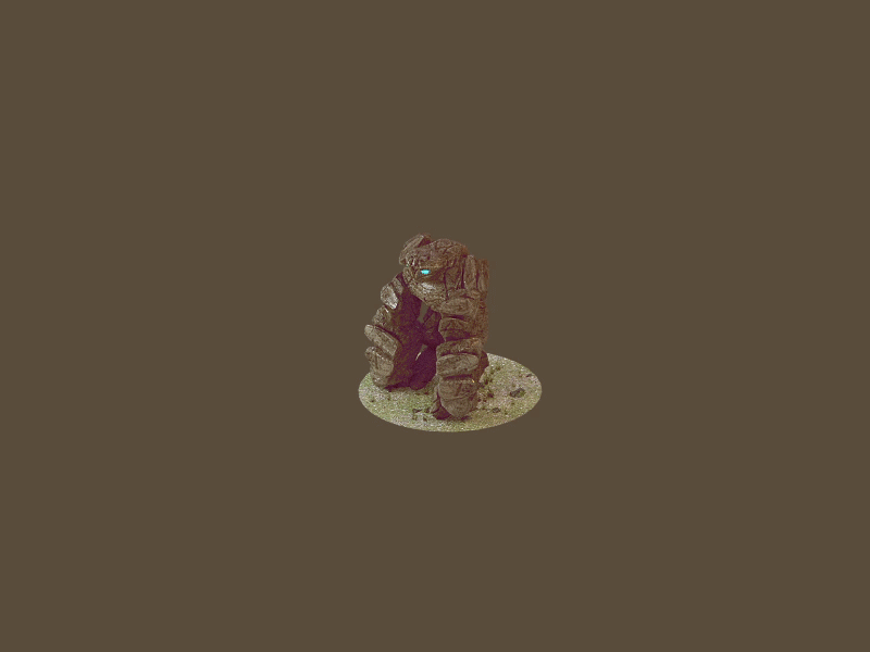 Golem attack animation .gif 3d animation brainchild game gif icon low poly lowpoly mobile walk