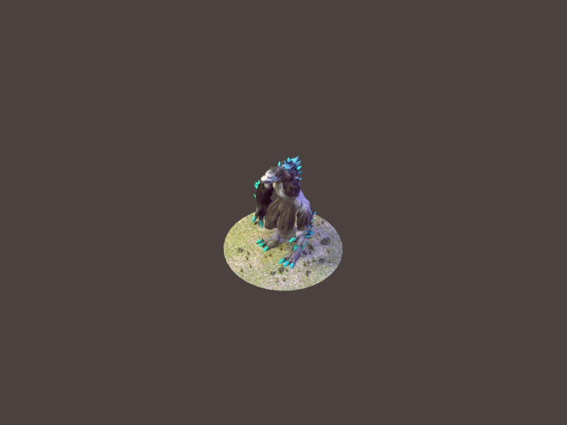 Warewolf attack animation .gif 3d animation brainchild game gif icon low poly lowpoly mobile walk