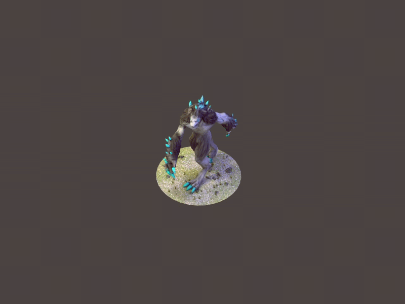 Improved Warewolf Walk Animation [GIF] 3d animation brainchild dragon game gif icon low poly lowpoly mobile