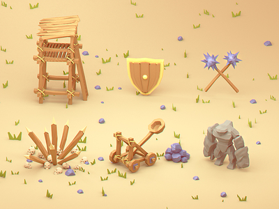 low poly icons (2x) by Rafał Urbański - Dribbble