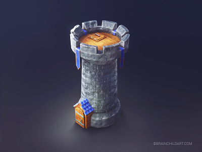 (Timelapse) 3d Retopo, Unwrapping & Texturing Tower Defense