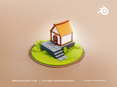 Lowpoly Style | Flat Shaded #WIP Small Hut in Blender 3D 3d 3d art 3d game building 3d modeling blender blender 3d blender3d cartoon clean cute flat flat shaded flat shading game art low poly 3d lowpoly medieval render simple stylised