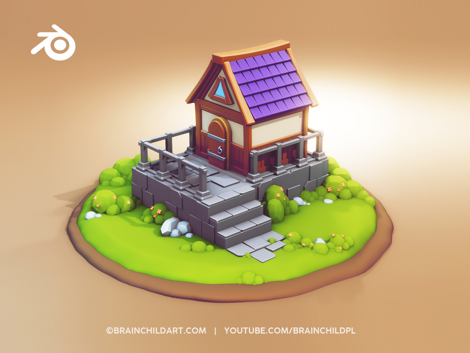 Tiny Cute Hut In Blender 290 Full Process By Rafał Urbański On Dribbble 2340