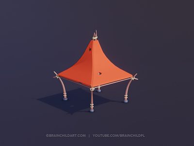 Low Poly Style | Flat Shading - Orc Tent / Stall in Blender to U
