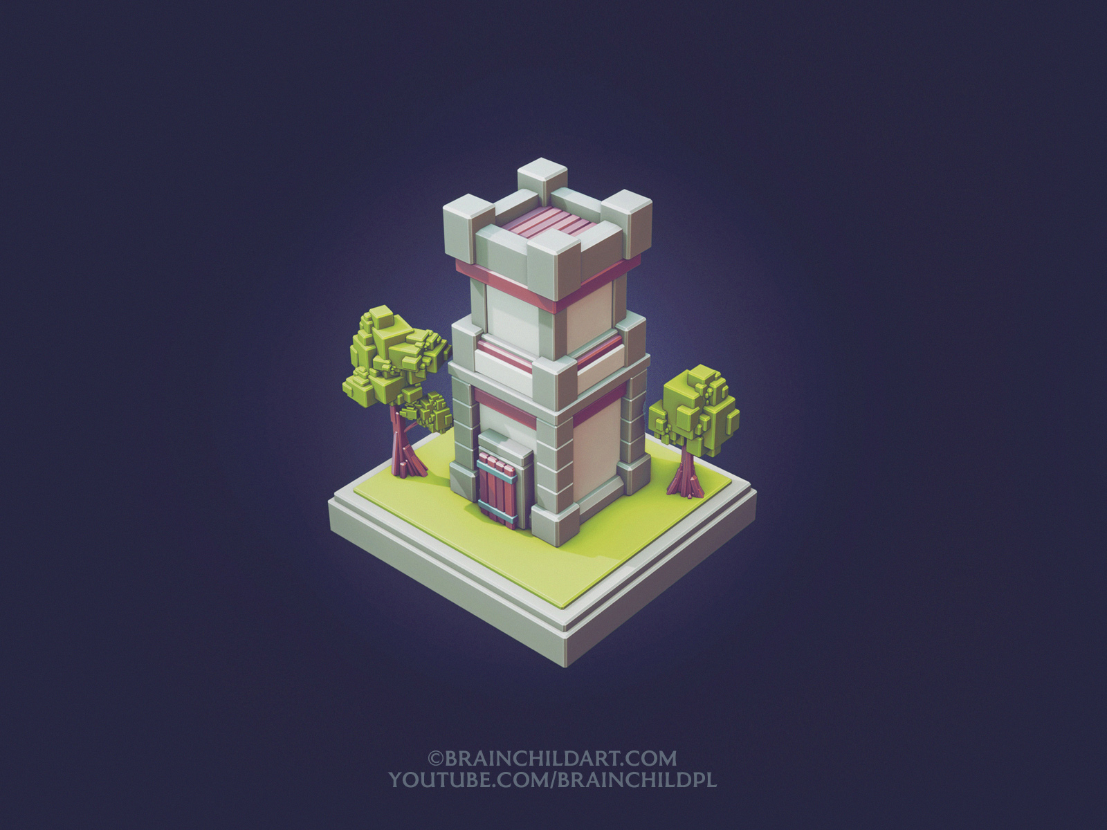 LOW POLY Cube Worlds #8 - Flat Shaded - Blender Speed Modeling - 3d 3d art 3d artist 3d model 3d modeling 3d models castle game art game asset game model low poly low poly 3d low poly 3d art low poly art low poly castle lowpoly lowpoly3d lowpolyart tower tutorial