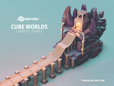 Using only the Default Cube in Blender 3D - Low poly Environment
