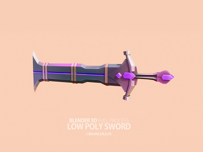 3D low poly fantasy sword in Blender | Youtube.com/brainchildpl
