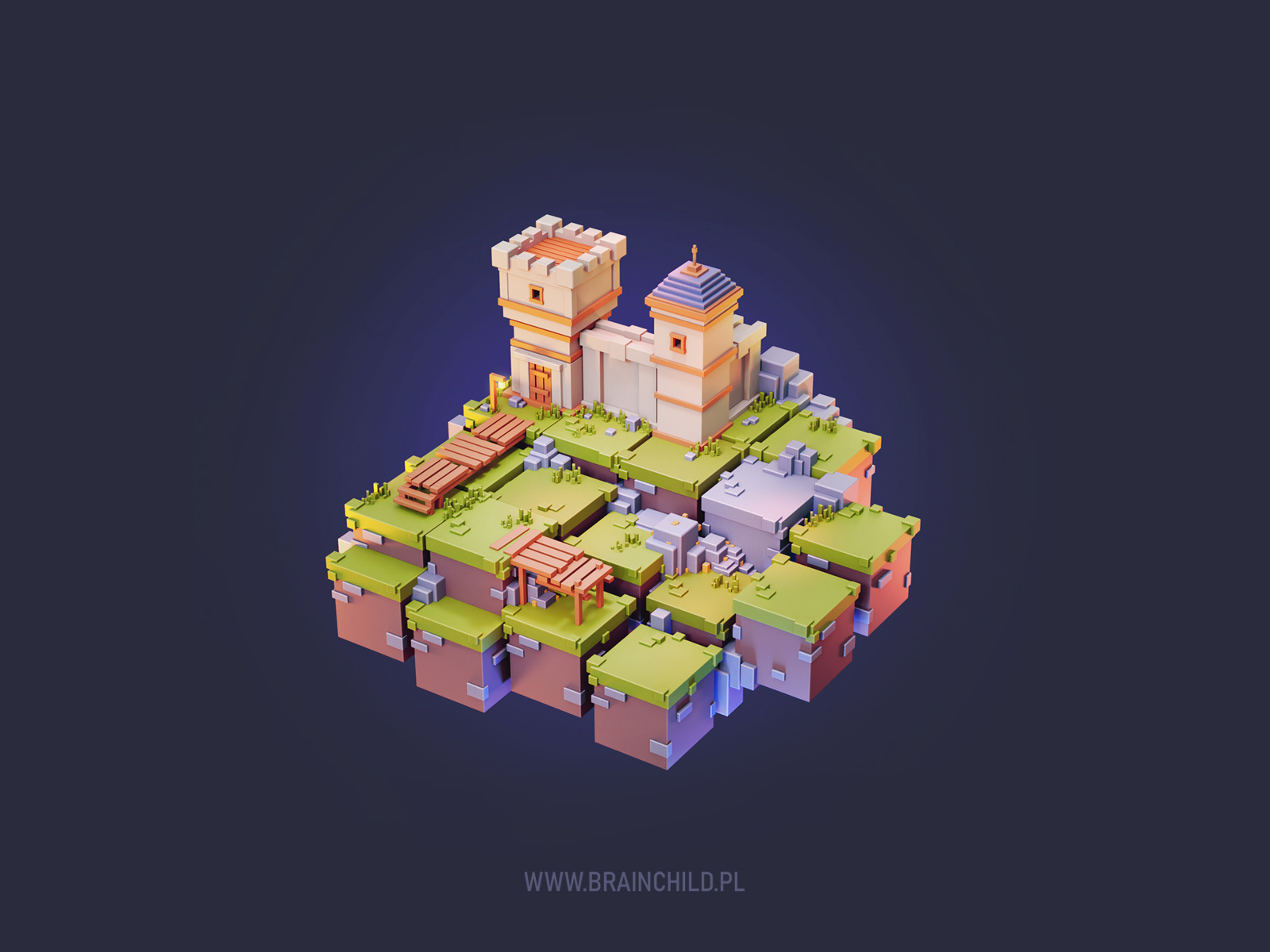 BLENDER 3.0 - Using Default Cube to Create 3D Illustration 3d 3d render blender 3.0 concept art cube world default cube design environment fantasy game graphic design icon illustration low poly lowpoly render rendering tutorial video tutorial