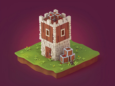 Game Building Icon 3d 3d 3d cartoon building 3d illustration brainchild game game icon game illustration icon low poly lowpoly mobile