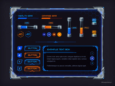 Sci-fi GUI set design futuristic game gui interface ios layout metal scifi set starcraft ui